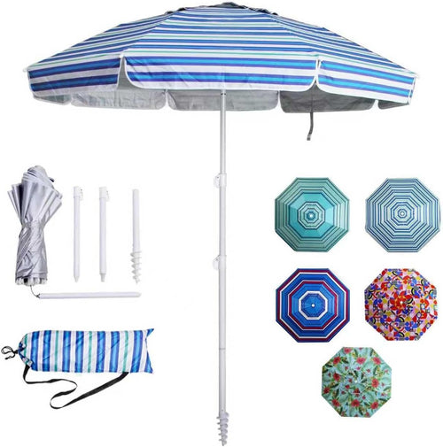 6 Ft Beach Umbrella With Sand Anchor